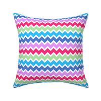 Blue, green and pink chevron pattern