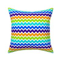 Blue, green and orange chevron pattern