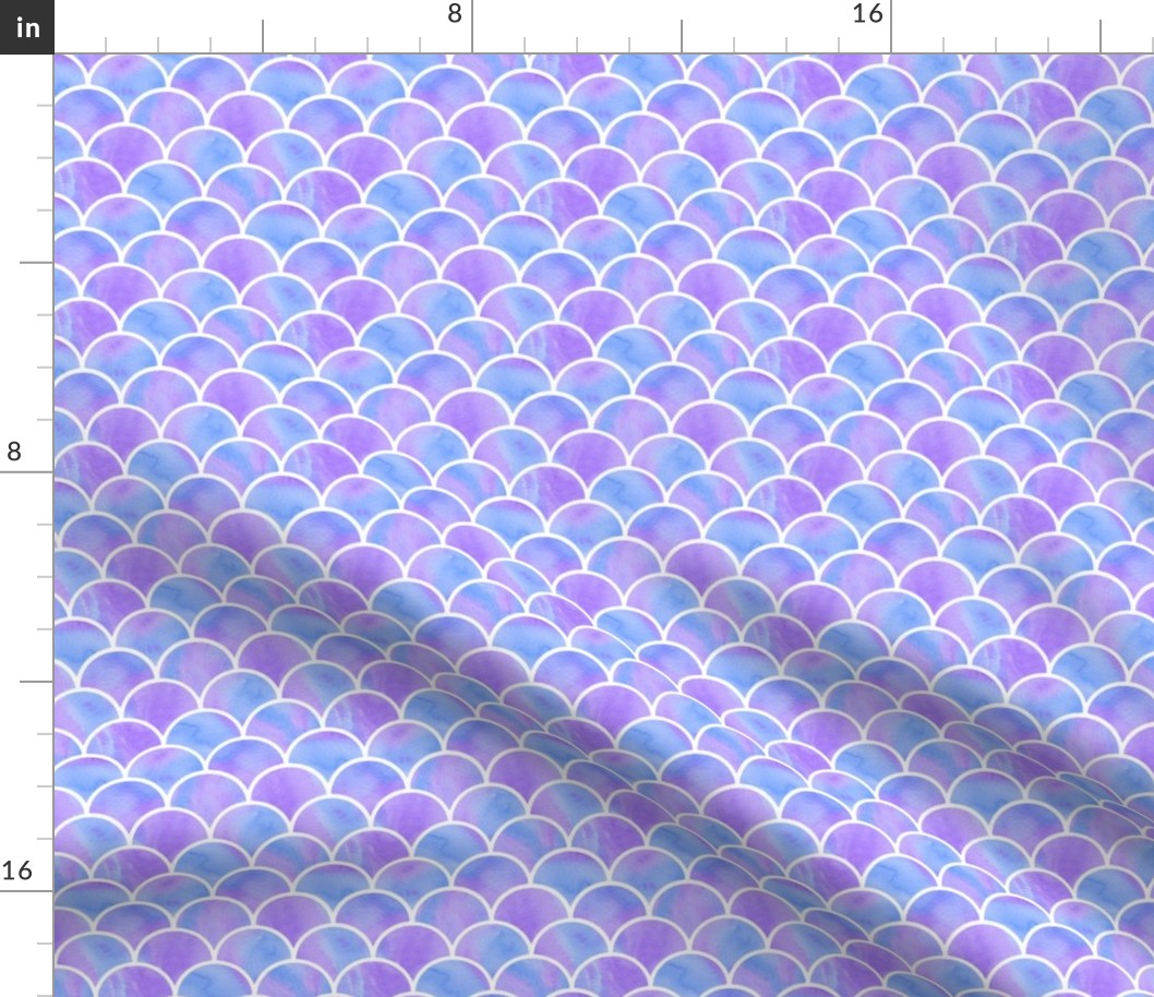 lilac mermaid's scales with white lines