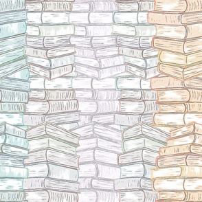  Large Cozy Reading Book Stacks Pastel