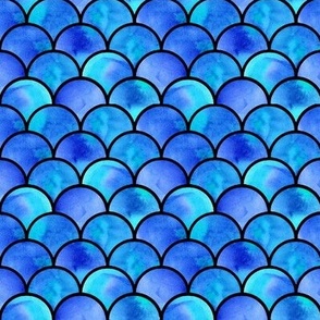 blue mermaid's scales with black lines