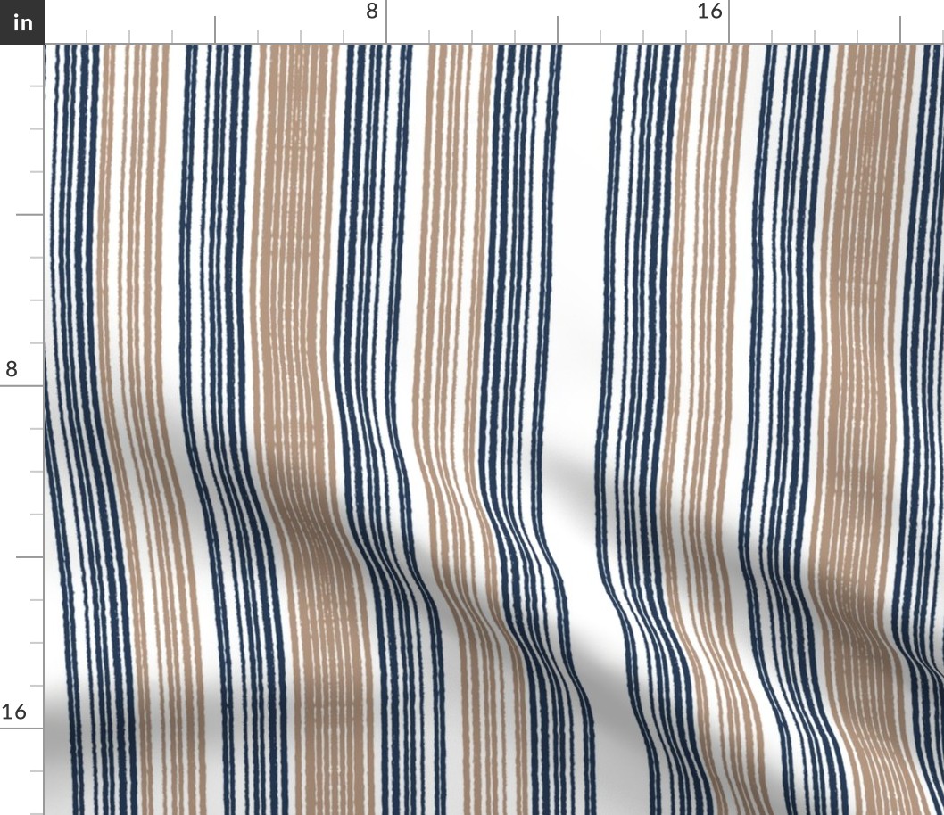 Chambray stripe-blue and khaki 