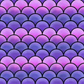 purple and pink scales with black lines