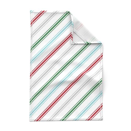 candy cane stripes multi two LG red green blue grey - christmas wish collection