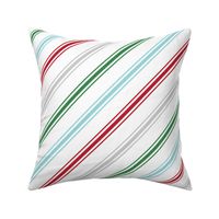 candy cane stripes multi two LG red green blue grey - christmas wish collection