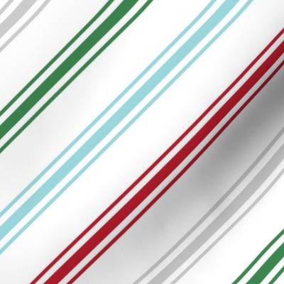 candy cane stripes multi two LG red green blue grey - christmas wish collection