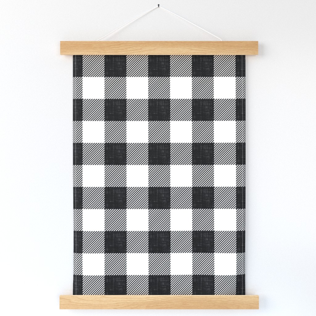 2" black linen buffalo check