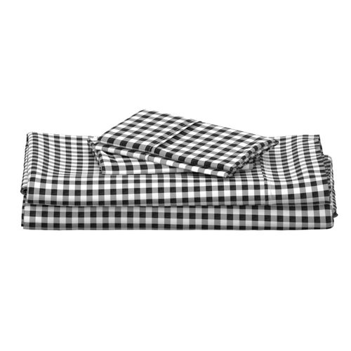 1/2" dark charcoal linen buffalo check