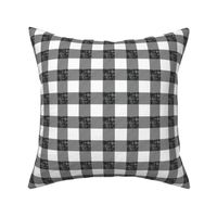 1" blackest black linen buffalo check