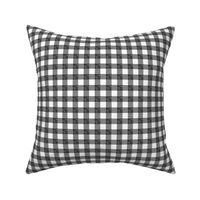 1/2" blackest black linen buffalo check