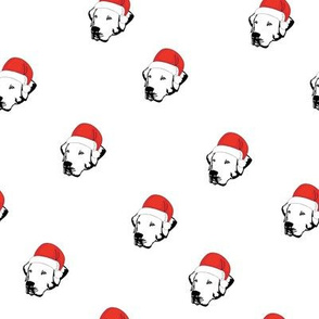 Christmas Labrador Retrievers White Background