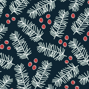 Pine and Holly, black