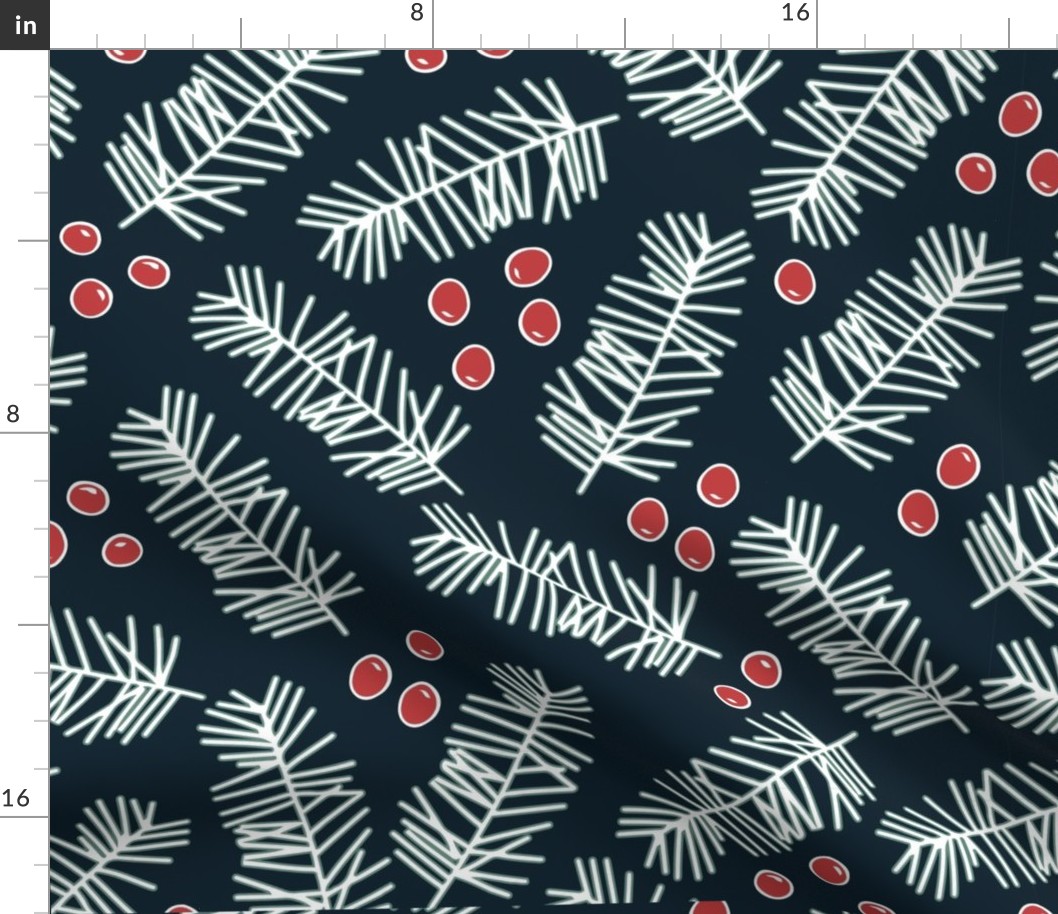 Pine and Holly, black