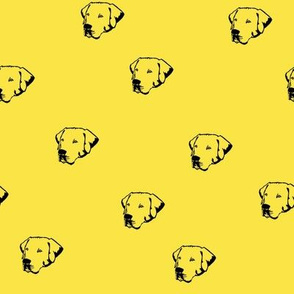 Labrador Dog Faces with Yellow Background