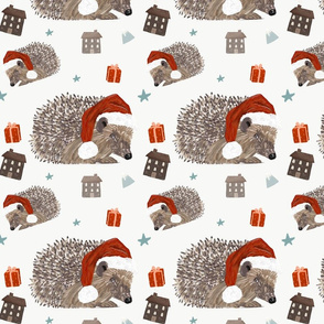 Large Christmas Hedgehog Pattern