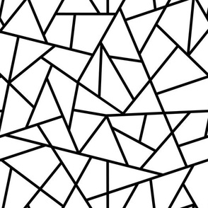 Abstract Geometric Black on White Medium