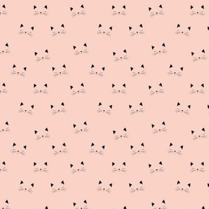 Cat Faces on Pink Small