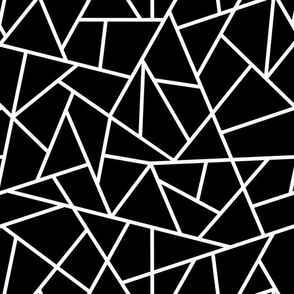 Abstract Geometric White on Black Medium