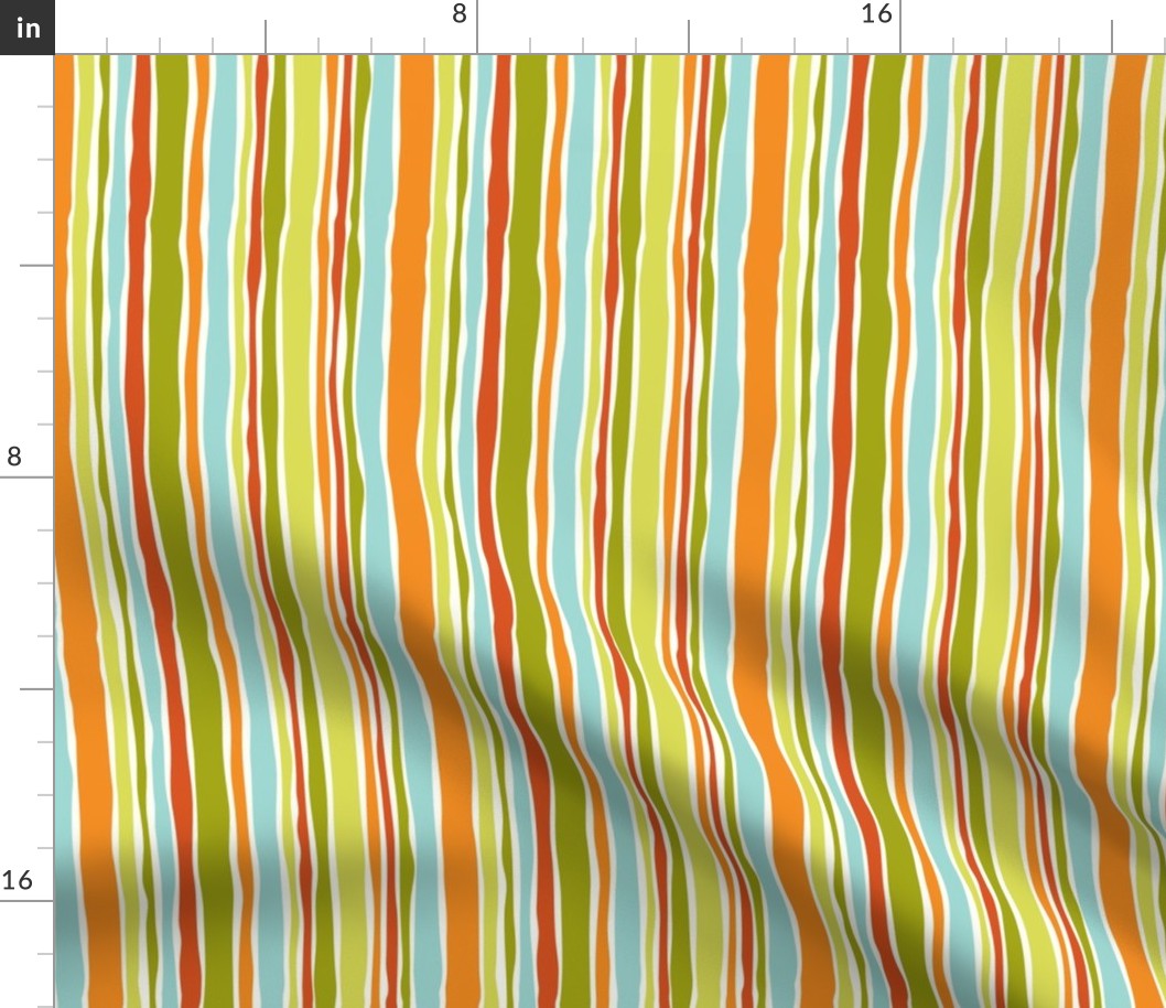 Barcelona Stripe - Green Orange