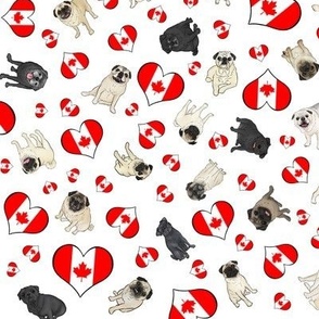 Patriotic Pug Confetti - Canadian Maple Leaf Flag