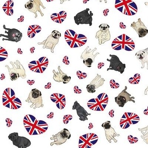 Patriotic Pug Confetti - Union Jack, British Flag