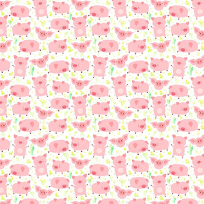 cheerful little fun pigs