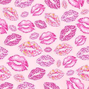 Pink kiss lips Valentine's Day