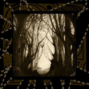 Dark Hedges sepia with border