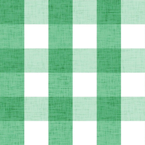 large - little creatures - linen look gingham - soft green