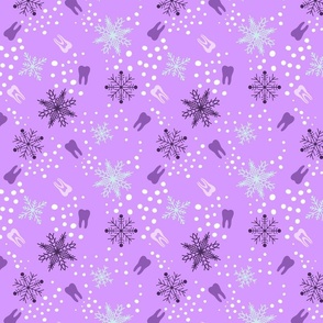 Tooth Snowflakes dental christmas -  purple