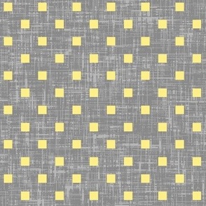 Yellow particles on gray linen-weave by Su_G_©SuSchaefer2020