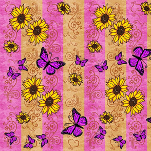 Sunflower Pink Monarch Memories