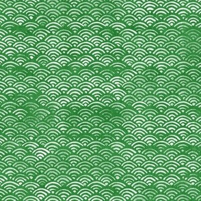 Japanese Ocean Waves in Grass Green | Block print pattern, Japanese waves Seigaiha pattern in fresh leafy green.
