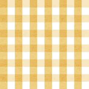 medium - little creatures - linen look gingham - yellow