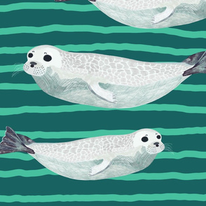 Seal green stripe - large