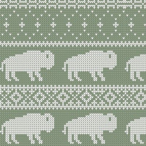 Buffalo Fair Isle -  sage  - holiday Christmas winter sweater -  LAD20