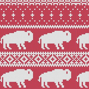 Buffalo Fair Isle -  red  - holiday Christmas winter sweater -  LAD20