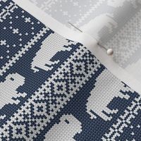 (small scale) Buffalo Fair Isle -  navy blue  - holiday Christmas winter sweater - LAD20