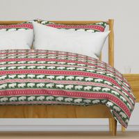 Buffalo Fair Isle - dark green and red  - holiday Christmas winter sweater -  LAD20