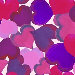 hearts overlapping pink n purple 