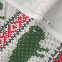Buffalo Fair Isle - green & red - holiday Christmas winter sweater -  LAD20