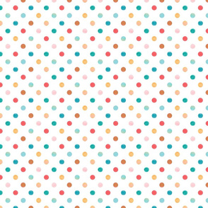 Coloured Polka on white