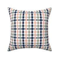 navy/sage/blush check - plaid fabric - LAD20BS