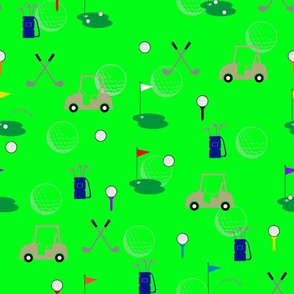 Golf with Neon Green Background