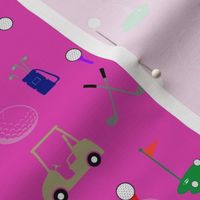 Golf with Neon Pink Background