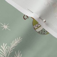 Ribbon Ornaments - Medium - Mint, Cream