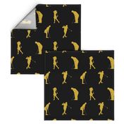 Large-Scale | Golden Golfer Silhouette Playing Golf Sports Lovers Gifts