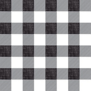 1" iron linen buffalo check