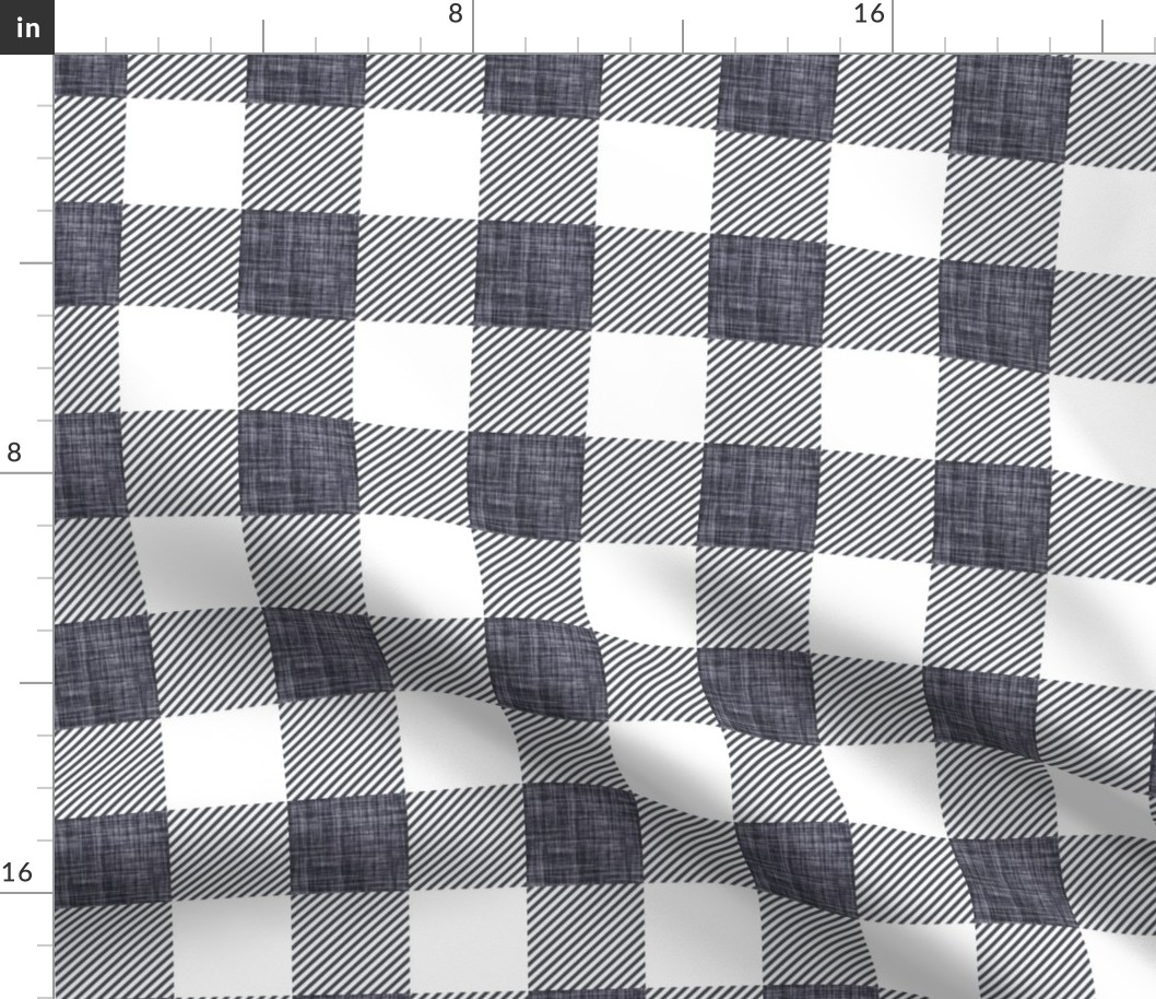 2" porpoise linen buffalo check