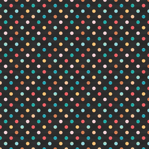 Coloured Polka on charcoal